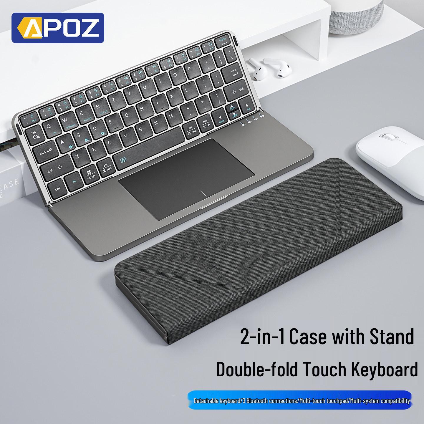 

Foldable Bluetooth Membrane Keyboard with Touchpad - Universal for Mobile Phones & Tablets серый