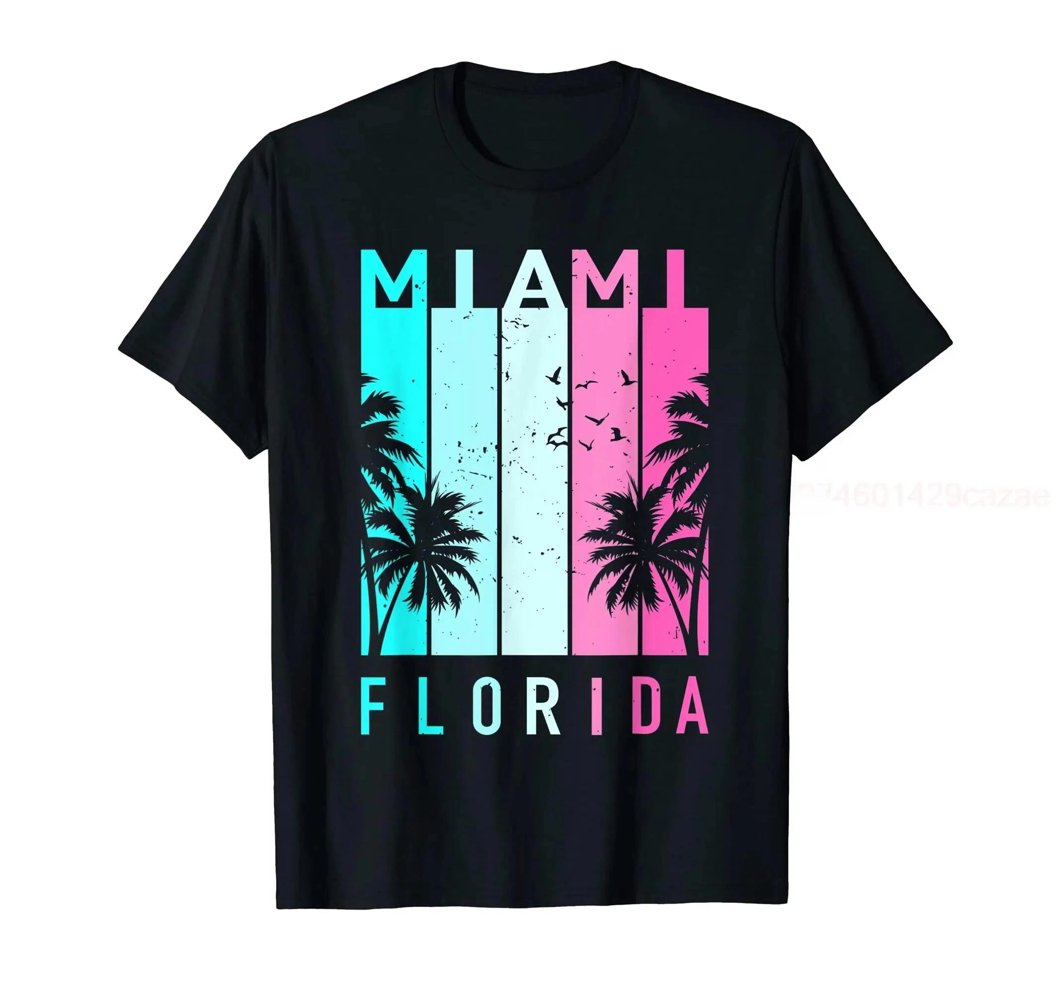 

100% Cotton Retro Miami Florida Beach Souvenir T-Shirt MEN WOMEN UNISEX T Shirts Size S-6XL 4XL