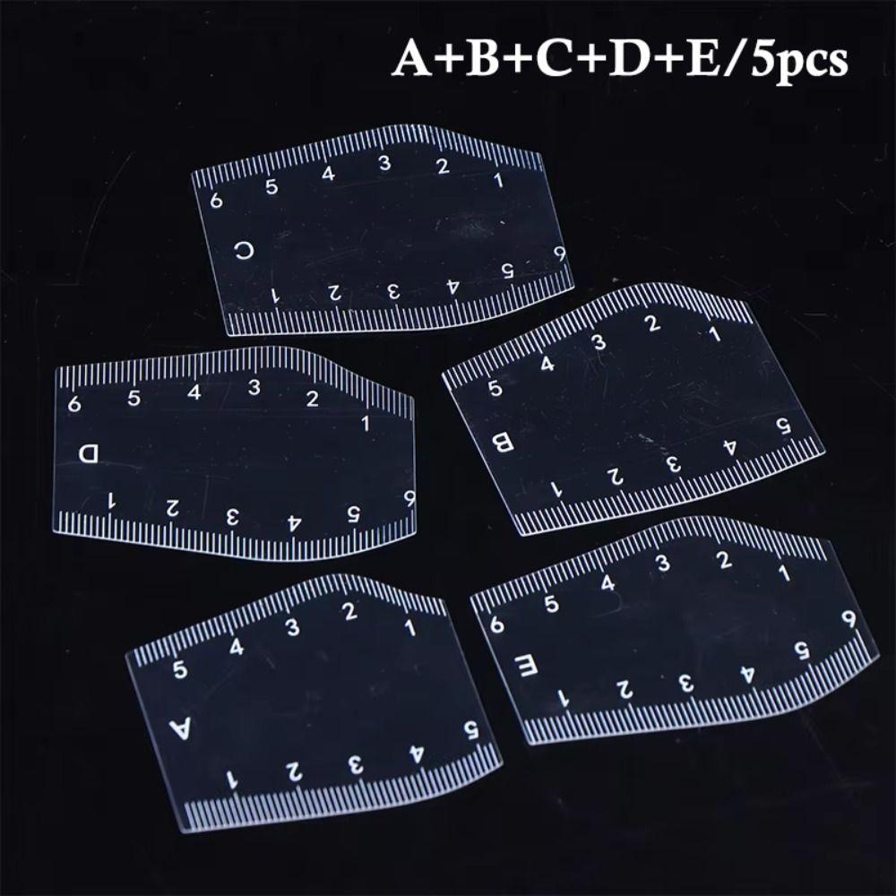5Pcs Transparent Eyebrow Mapping Ruler Flexible Rulers Instant Brow Shaper  Beginners