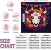 Day Of The Dead Flower Printed Cow Skull Flannel Blanket Multi Sizes Cozy Sofa Throw Nap Blanket For Office Break Festival H