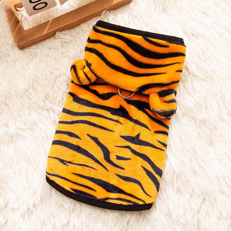 

Милый костюм-трансформация маленького тигра для собаки, теплый на осень и зиму, на две лапы, плюшевый, чем медведь, забавная одежда для маленькой собаки, питомца L (recommended weight 8-5.5 kg)