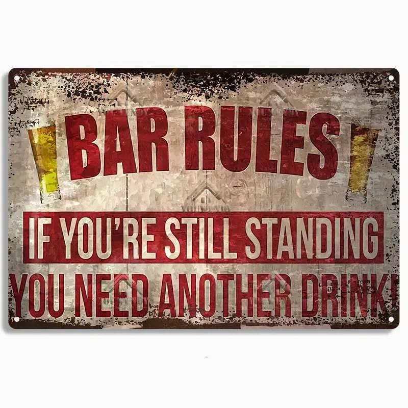 HD Metal Tin Sign Vintage Funny Beer Bar Wall Decor Retro No Working Steak Timer Alcohol Sign for Man Cave Pub Bar Kitchen Dec