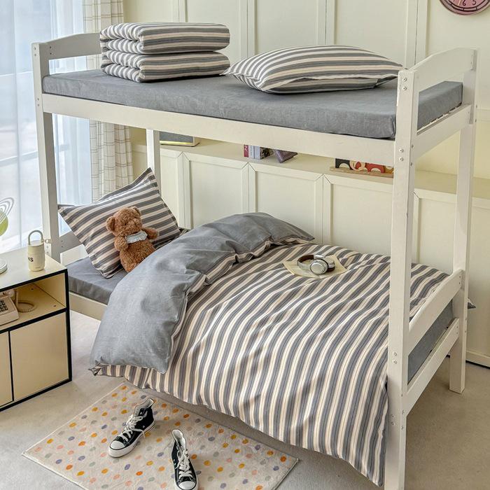 Dormitory/Student Bedding Set: Includes 3-Piece Bed Sheet & Duvet Cover and 6-Piece School Bunk Bed Set.