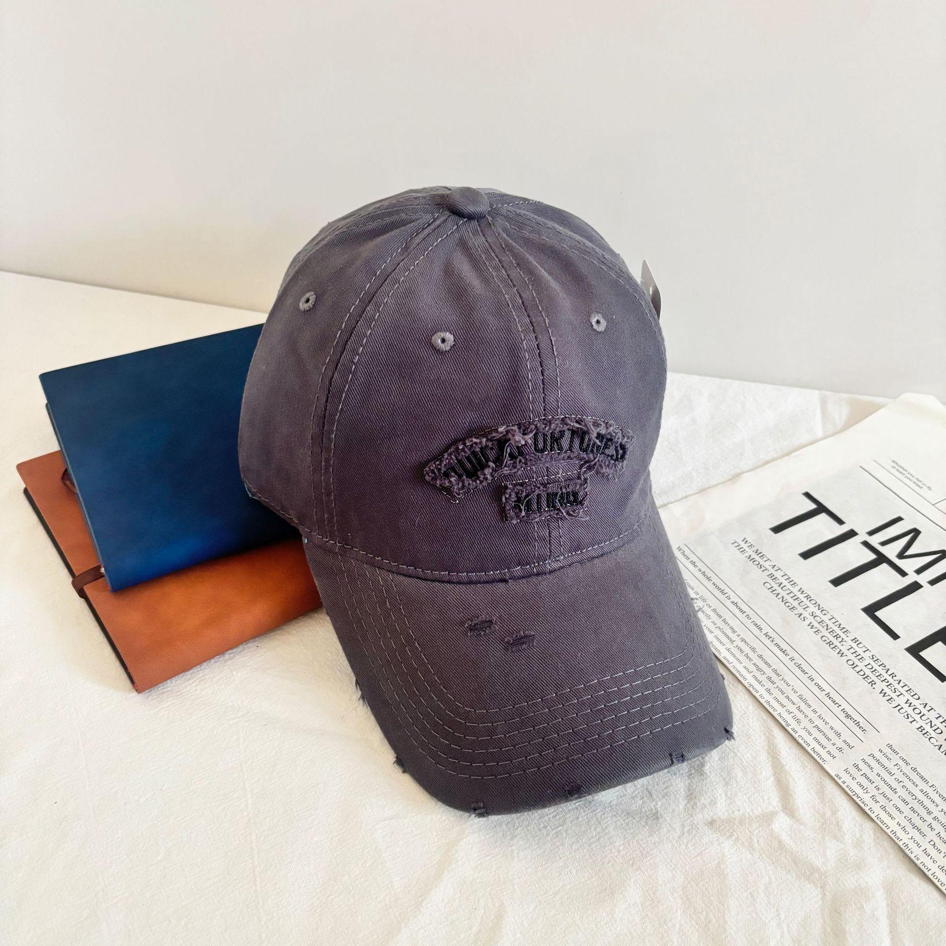 

Весна нова бейсболка з отвором широкий бриль м який верх сонцезахисна літня вулична для обличчя маленька універсальна кепка тренд M（56-58cm） сірий колір