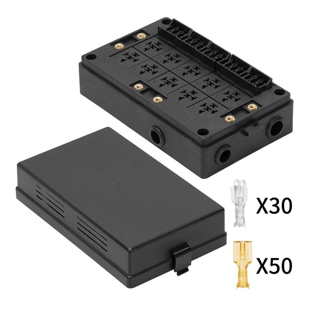 12V bil relé stikkontakt boks 15-veis blad sikringsholder for biler Marine Central Electric Multi-Channel Universal Engine