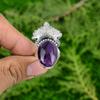 Mothers day Deal Star Amethyst Gemstone 925 Silver Solitaire Bezel Ring Jewelry