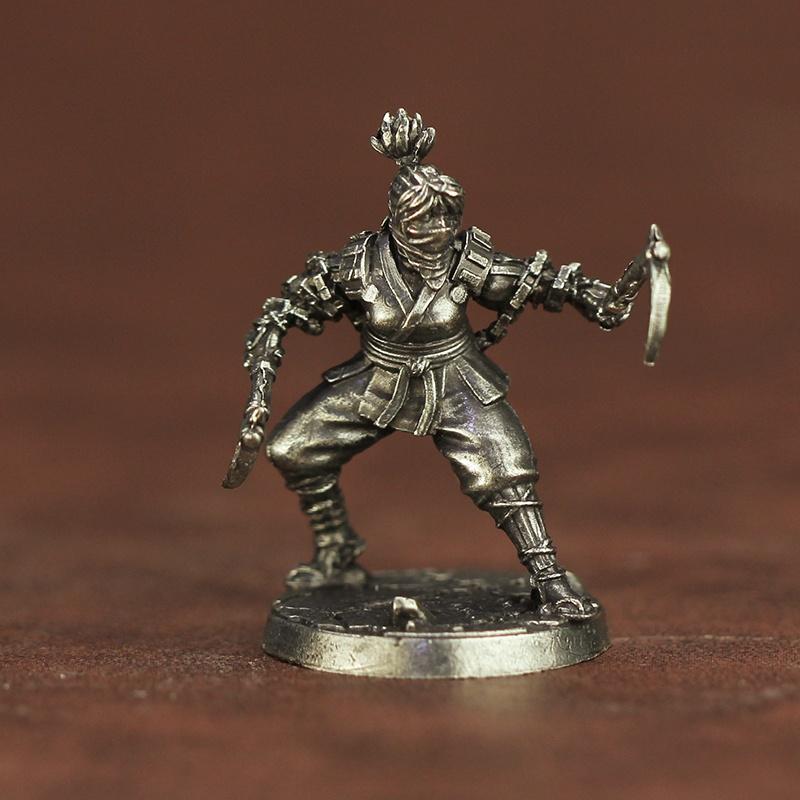 New Metal Chess Piece Samurai Ninja Ancient Soldier Model Toy Desktop Game Gift Display Piece Static Action Figure Collectible
