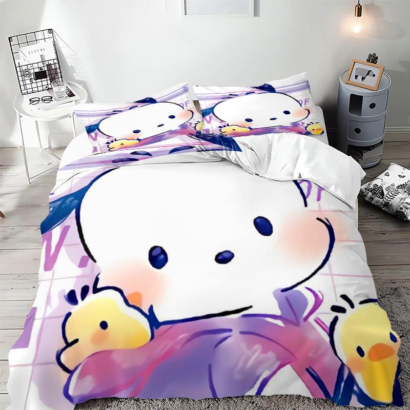 Pochacco 3D Print Bedding Sets Comforter Quilt Bed Cover Duvet Cover Pillow Case 2-3 Pieces Sets Kids Adult Bedroom Decor