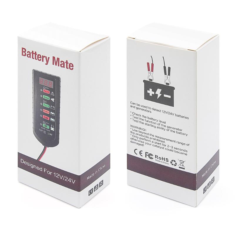 1Pcs 12V 24V Alternator Tester Car Battery Tester Led Display 6 Light Car Battery Checker Analyzer Auto Repair Diagnostic Tool