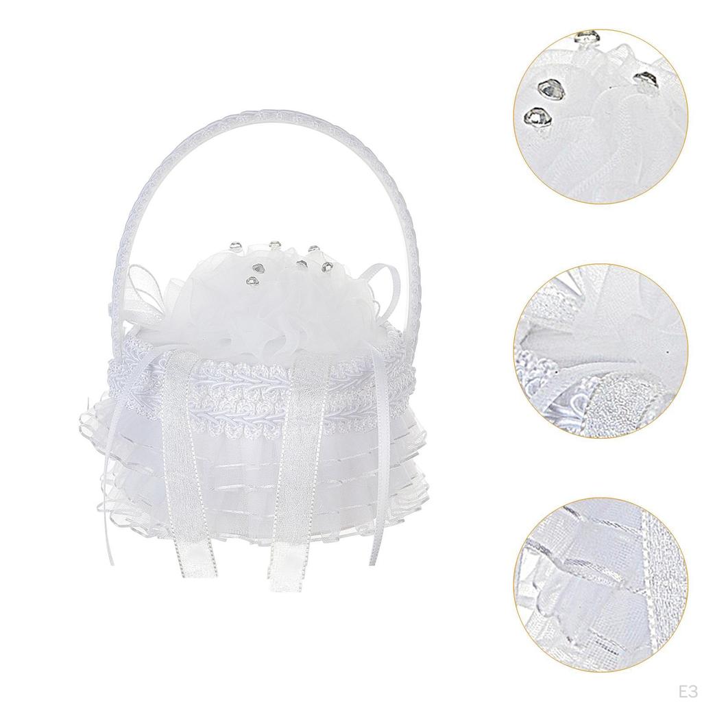 Hochzeit Ring Box Engagement Halter Container Schmuck Fall Mini Blume Korb Schmuck