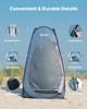 Pop Up Shower Tent, Instant Portable Privacy Tent Changing Room with Ground Stakes, Ropes, and Carry Bag, 190T Polyester with Silver Coating, Quick