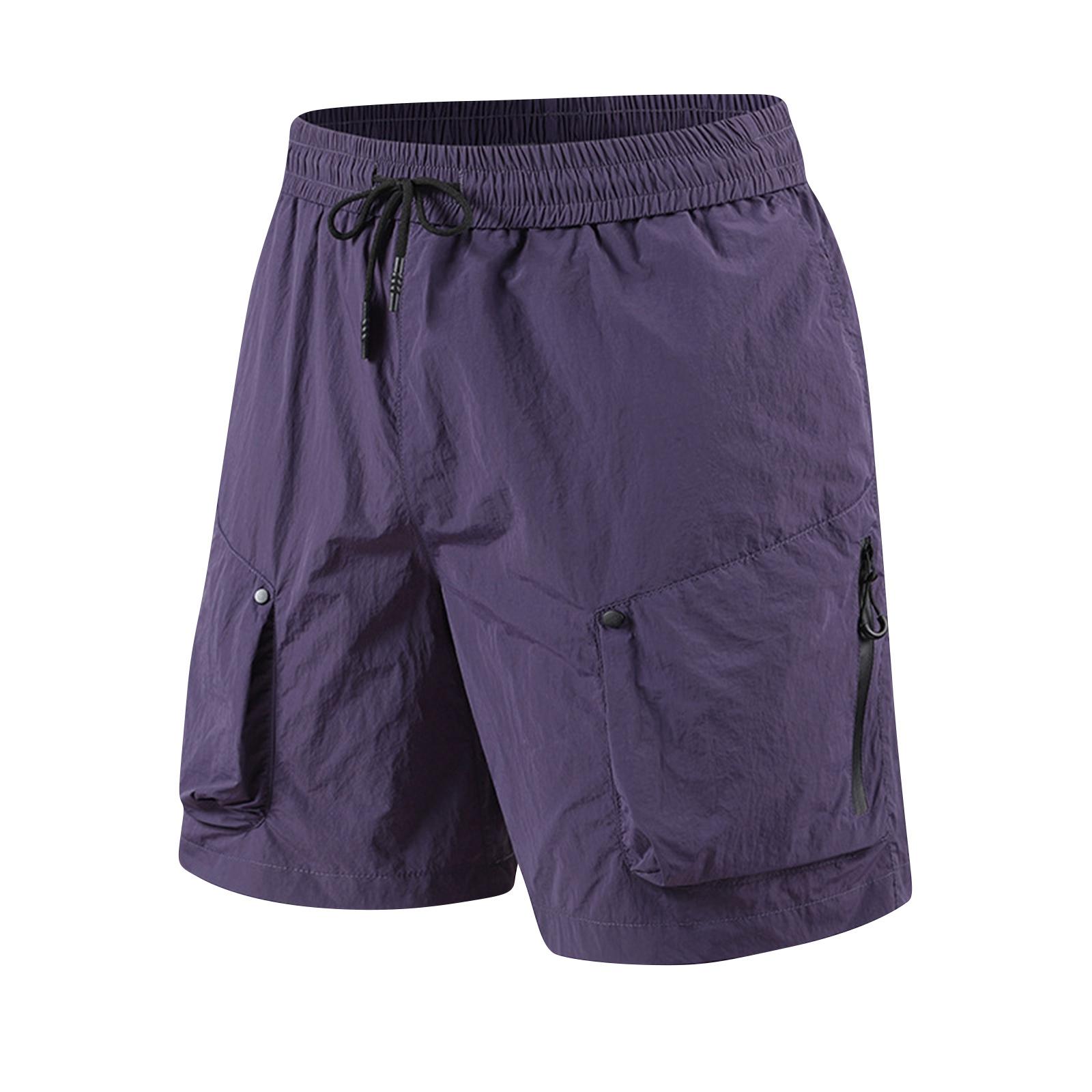 

Men s Quick-drying Lightweight Pants - Five-pocket - Loose Fit - For Sports, Beach, Basketball - Shorts XL фіолетовий