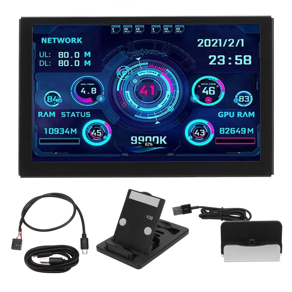 5palcový IPS USB Mini obrazovka Monitor teploty počítače Panel senzorů počítače Dynamický displej Monitor PC CPU RAM