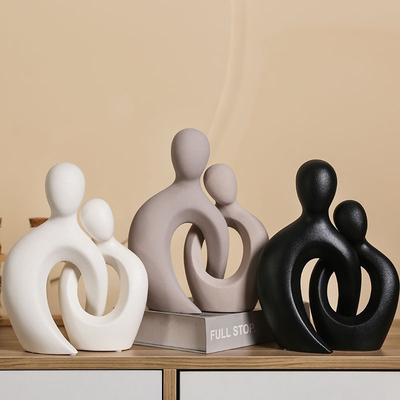 Abstrakte Figuren Wohnzimmer TV-Schrank Keramik-Paar Kreuz Dekoration Heimdeko Moderner Weinschrank Eingang Bücherregal Dekor