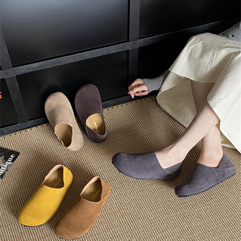 25 autumn and winter new soft leather matte acne shoes casual Boken shoes casual comfortable lazy versatile