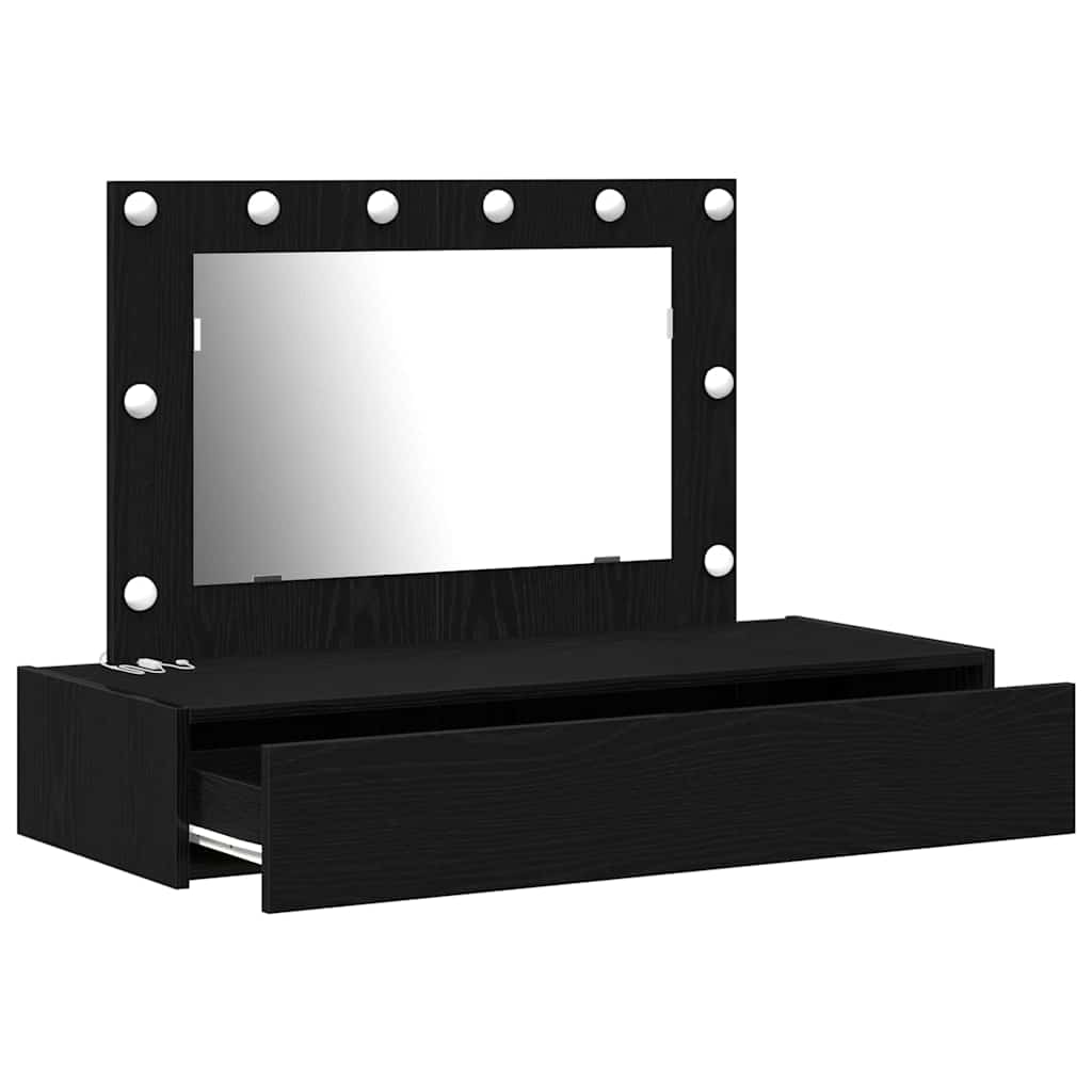 Makeup Table with Mirror Black 100 x 40 x 70 cm Particleboard