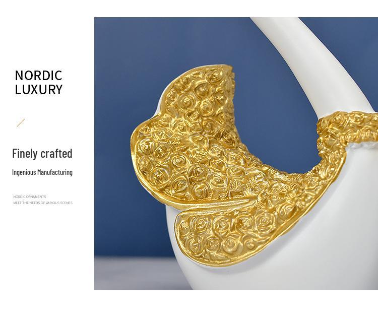 European Resin Swan Couple Ornaments: Home Decor & Wedding Gifts