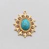 Factory direct sales of 8 pieces of 23 * 32mm oval flat bottomed turquoise pendant, suitable for DIY clothing necklace pendants