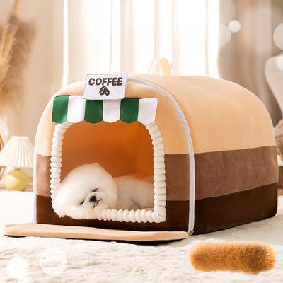 Curved House Kennel for Large Dogs Pet Kennel Golden Retriever Labrador Autumn and Winter Kennel Dog Bed