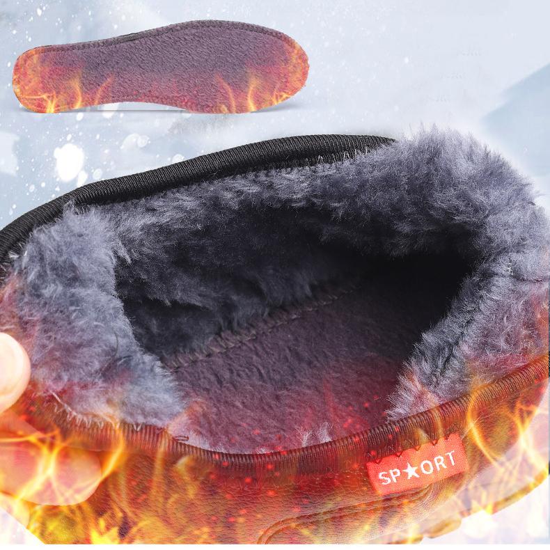 Middle Aged and Elderly Men's Winter Thick Warm Sports Shoes Non Slip Waterproof Fleece Lined Slip On Dad Shoes