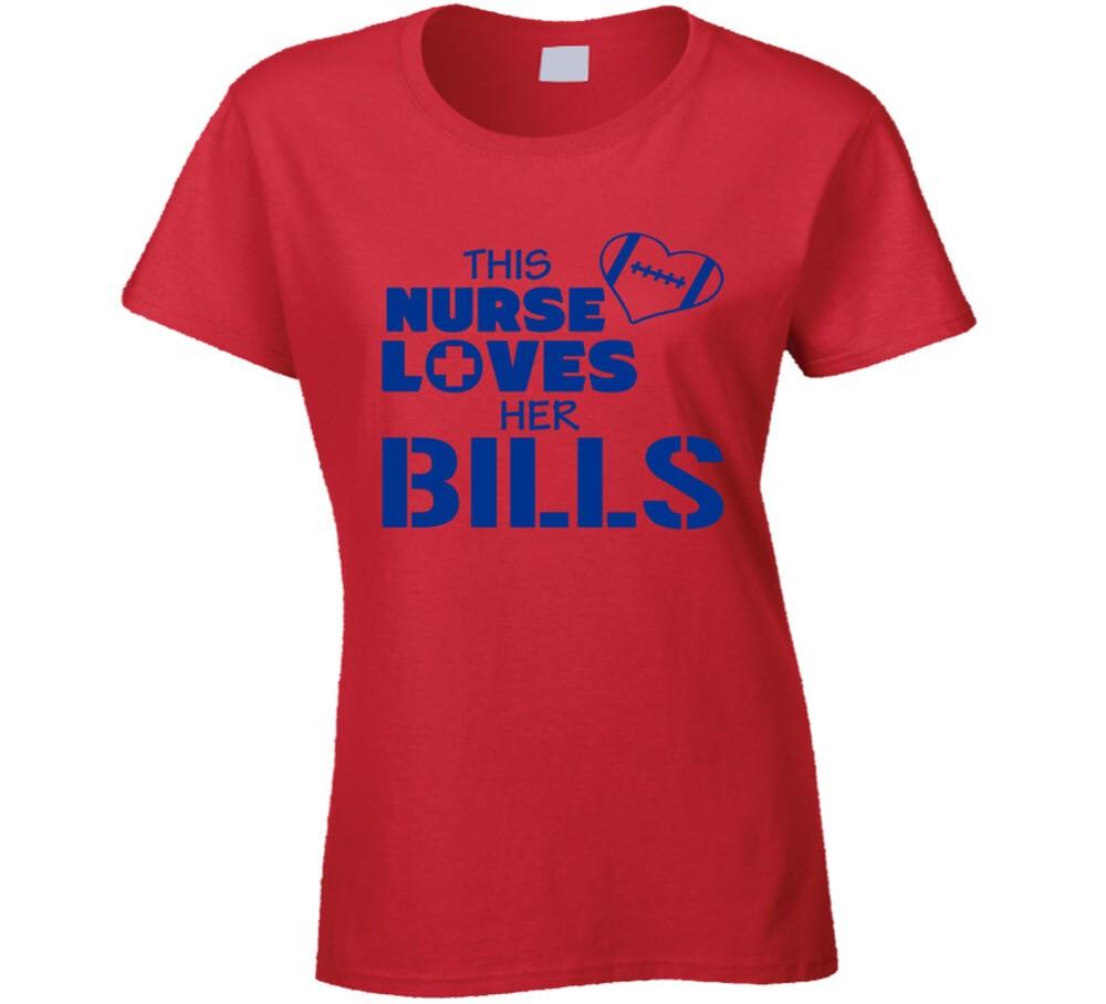 

This Nurse Loves The Bills Football T Shirt - Buffalo Bills Team Colors 4XL