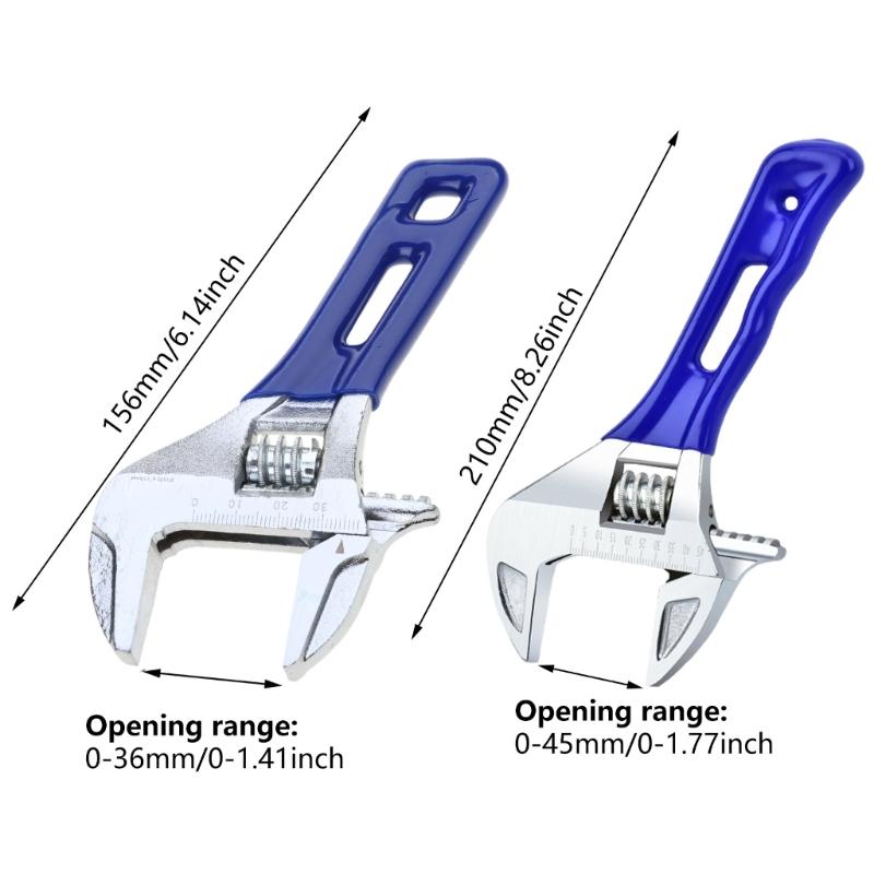 Professional 6/8inch Adjustable Wrenches with Expanded Jaw Opening, Precisions Metric/SAE Indicators for Easy Use