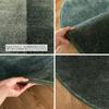 sayang sayan Discharge Printed Rug Mat Curle Round Diameter 140cm Olive Green Non-Slip