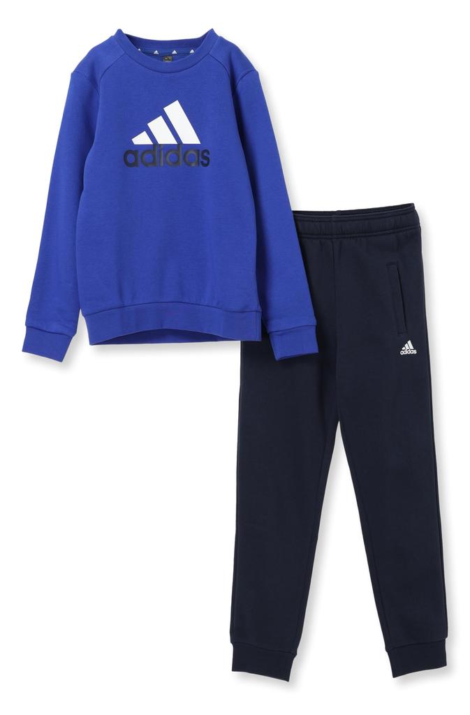 Adidas Essentials BL Fleece Tracksuit Legend Ink Size 140 Kids' Set, Unisex, DTP58, Top Semi-Silent Blue, Bottom (IV7307),