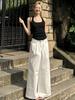 American Spice Girls Slim White and Skinny I-shaped Neck Vest Women's Summer Niche Inner and Outer Wear Short Suspender