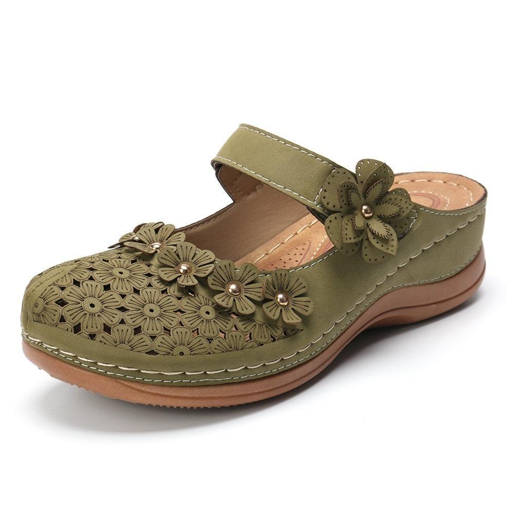 Women's Fashion Vintage Shoes Casual Sandals Summer Beach Sandals Flat Shoes Leisure Slippers Plus Size 35-43