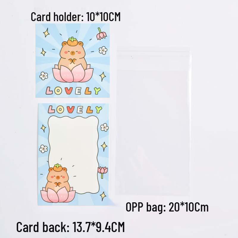 Capybara Cartoon Greeting Card Set with Cute Gift Packaging 50 Staples