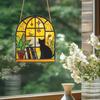 2D Flat Acrylic Black Cat and Book Design, Indoor and Outdoor Decoration - No Battery/electricity Required, Free Day Decoration, Shop Decoration, Dur