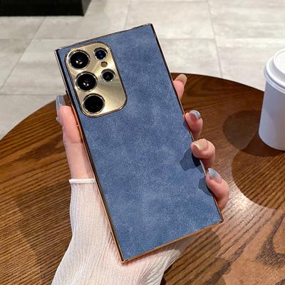 For Samsung Galaxy S25 Ultra Phone Case Shockproof Leather + TPU Electroplating Cover