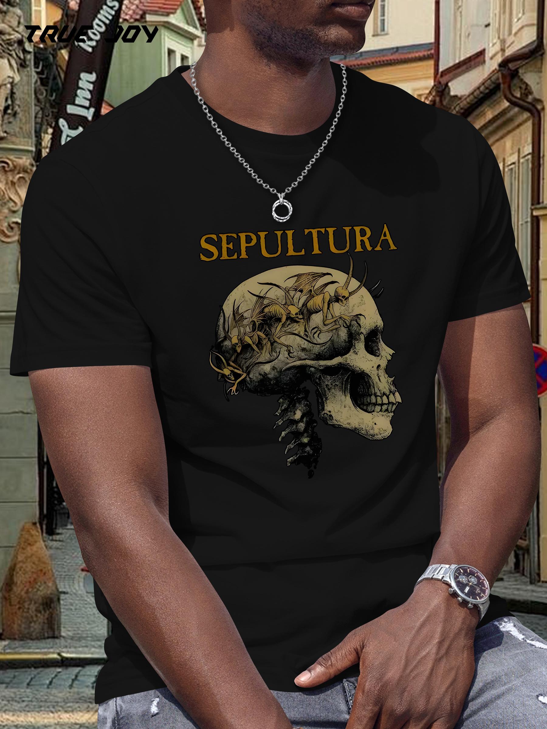 Sepultura Skull Graphic T-shirt - Heavy Metal Band Design XXXXL