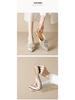 Weiwei Girl Pearl Rhinestone Slip-on Closed Toe Sandals - Women's Chinese Style Flat Heel Half Slippers for Summer