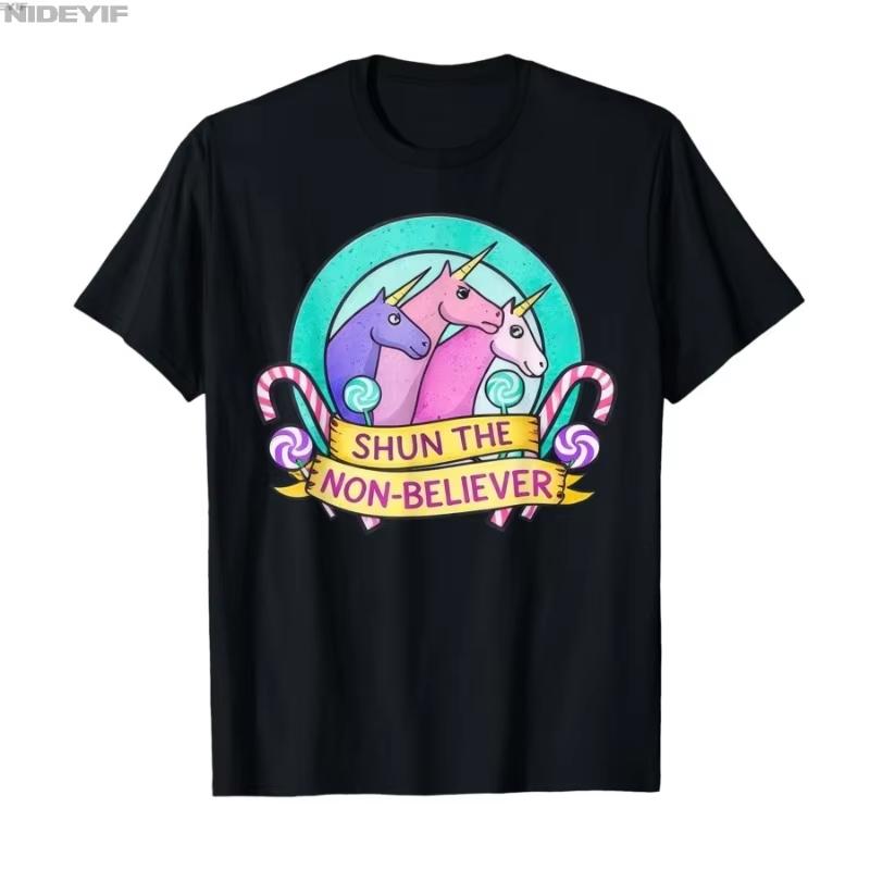 

2026 summer new Dreamy unicorn print cotton breathable shortsleeved Tshirt 3XL