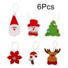 6Pcs/Set Snowman Hanging Reindeer DIY Santa Claus Felt Fabric Snowflake Cute Christmas Ornament Xmas Tree