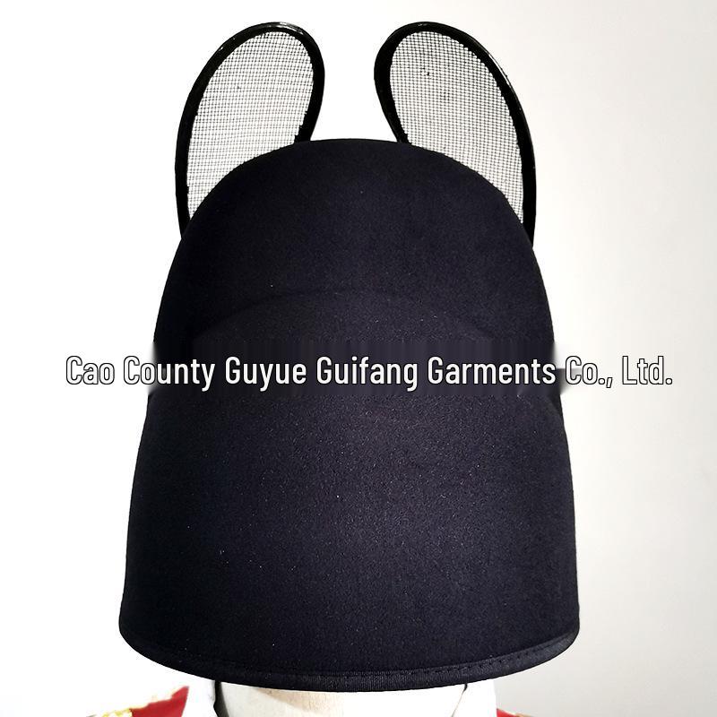 Ming-Dynastie Schwarzer Gaze Flügelkrone & Hanfu Fliegender Fisch Robe Set: Brokat-Schutzrobe mit Rundhalsausschnitt mit Bräutigams- und Kaisermützen für Männer & Frauen.