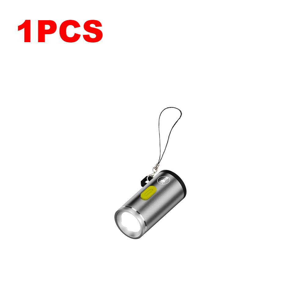 1-1PCS Mini Type C Flashlights Pocket Handheld Keychain Flashlights Outdoor Emergency High Brightness Torch For Hiking Camping