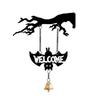 New Wall Mounted Halloween Hanging Bell Acrylic Ghost Bat Ghost Hanging Bell Decorative Hanging Bell Garden Decor