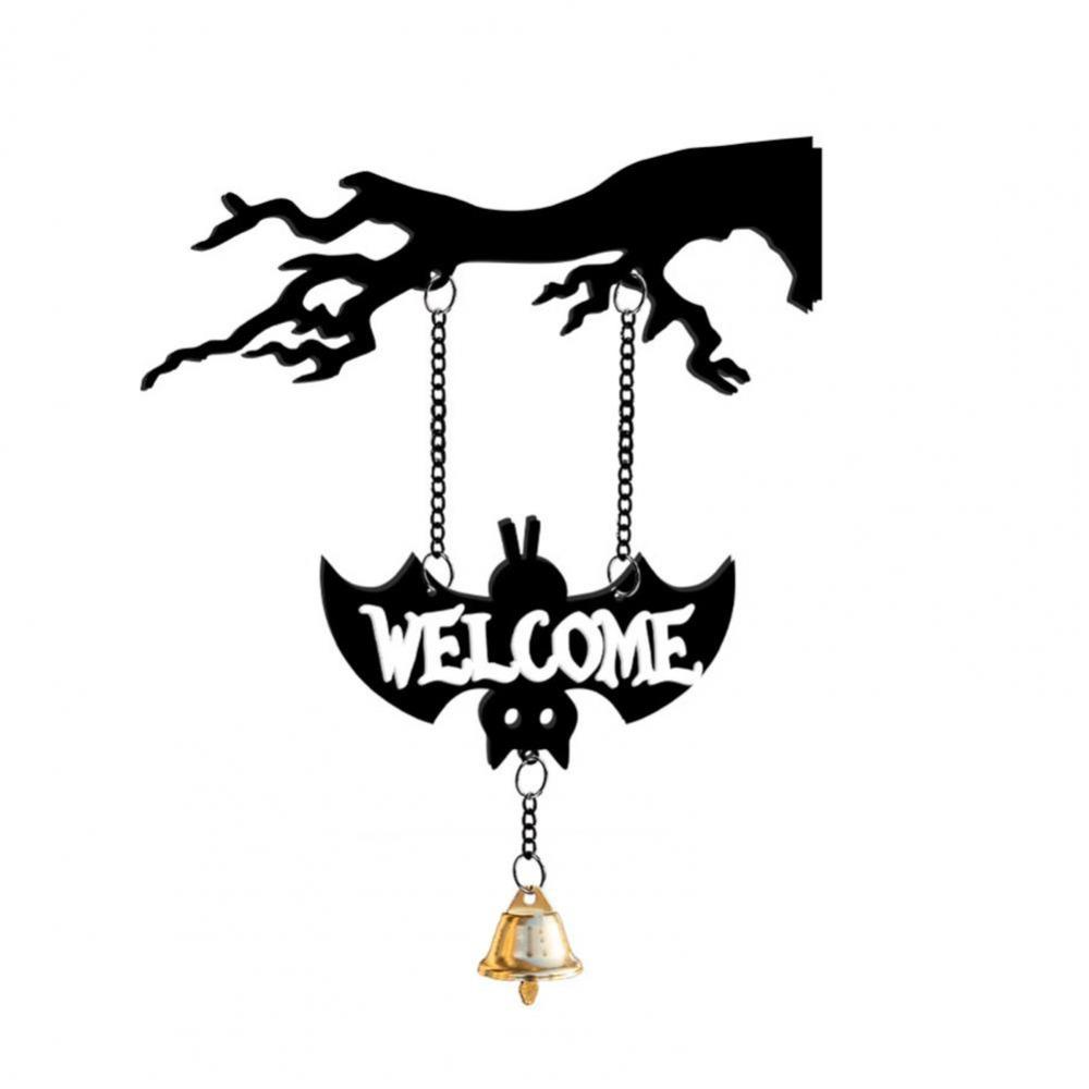 New Wall Mounted Halloween Hanging Bell Acrylic Ghost Bat Ghost Hanging Bell Decorative Hanging Bell Garden Decor