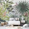 Fototapeta - Flora Madagaskaru - Krajobraz Tropikalny Z Akwarelowymi Zwierzętami