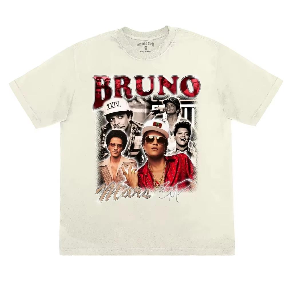 2026 New Singer Bruno Mars Portrait Graphic Print Men's High‑Quality Comfortable Casual T-shirt