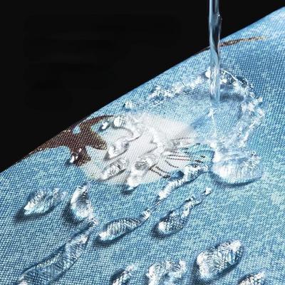 Waterproof Shower Curtain Chinese Style Flower Printed Mold-resistant No Drilling for Bathroom Hotels Partition Door Curtain