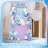 Snowflake Cake Toppers Happy Birthday Cake Topper Set Multicolor Balls Cake Decorations for Christmas New Year Winter Party