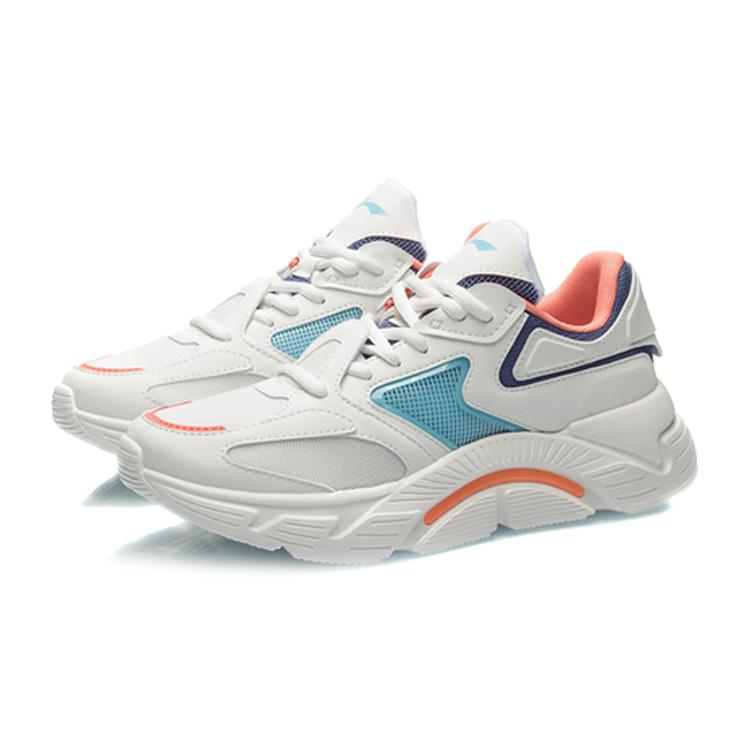 New LiNing Cushioning Anti Slip And Wear Resistant Low Top Running Shoes Women's Mist White ARHQ108-4
