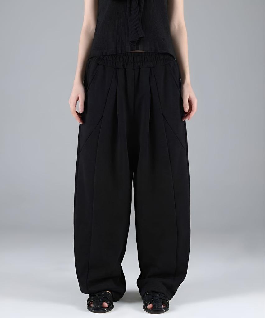 FOR THE FIT Cut Curved Wide Sweatpants_Black