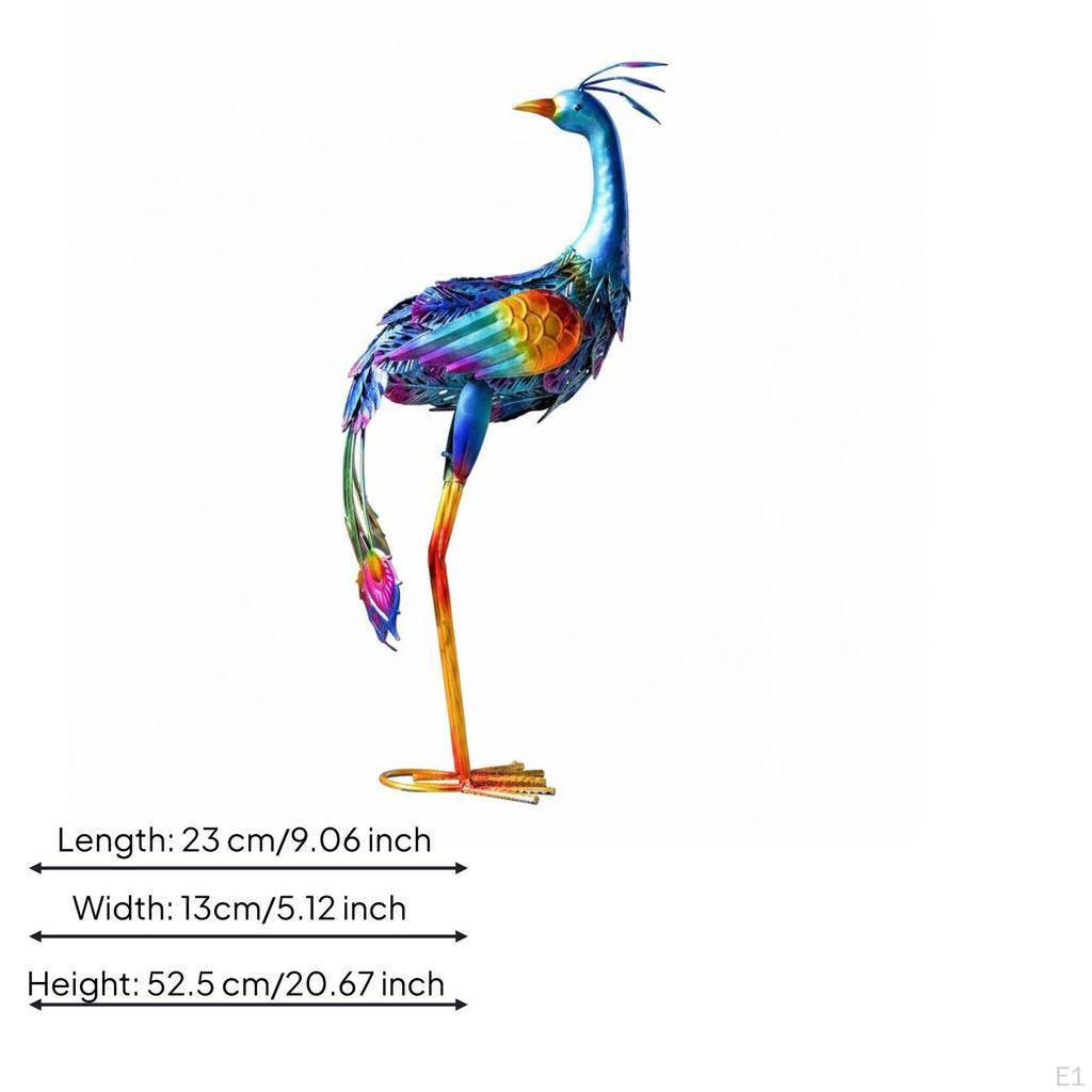 Metal Peacock Statue Outdoor Decoration Iron Sculpture Artistic Design Large Bird Lawn