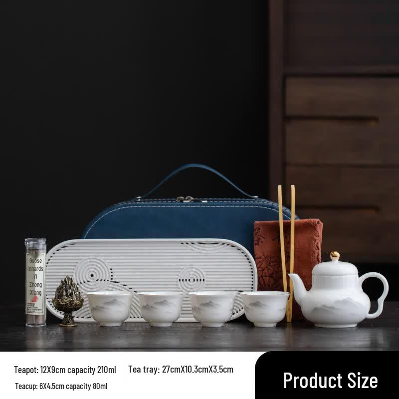 Yuan Shan Portable Ceramic Travel Tea Set