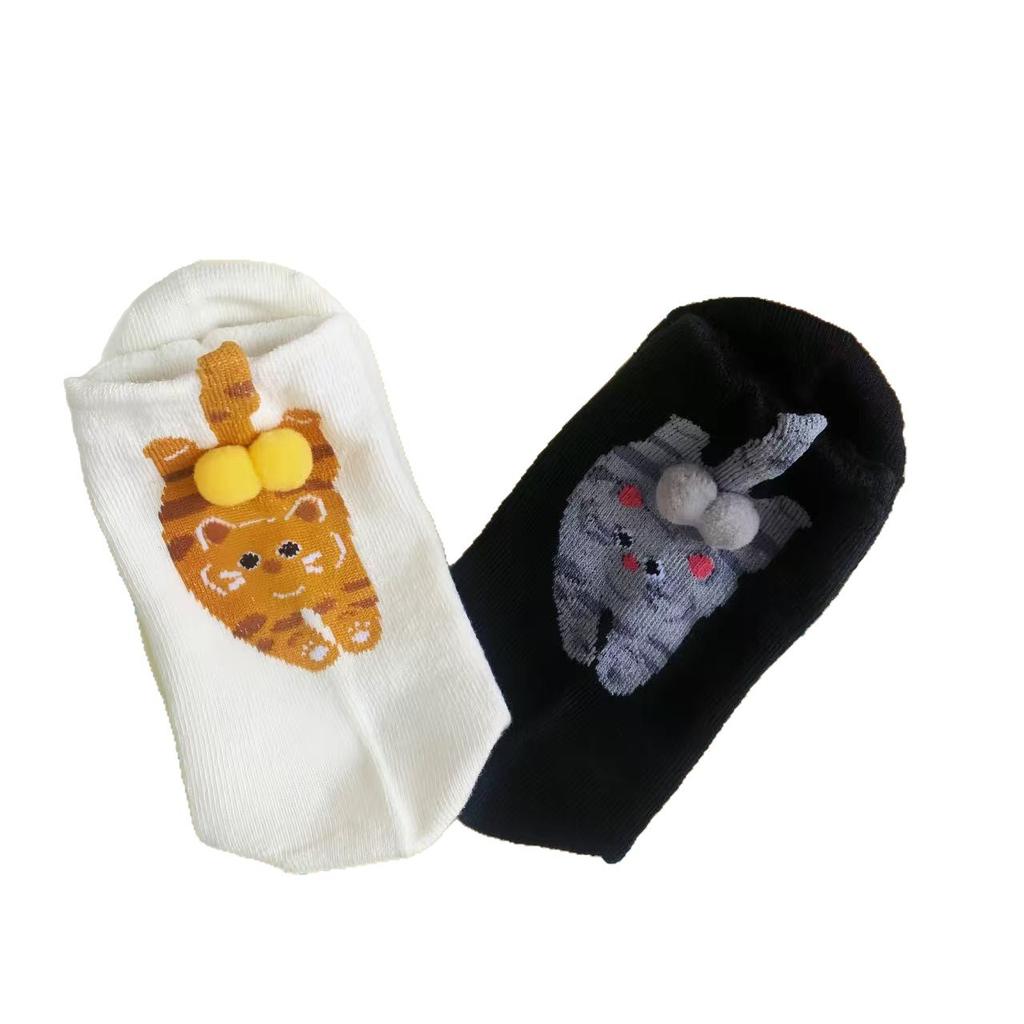 Summer Abstract 3D Cat Egg Socks Cute Handmade Egg Socks Cat Funny Medium Socks Female Long Socks Female Knitted Socks